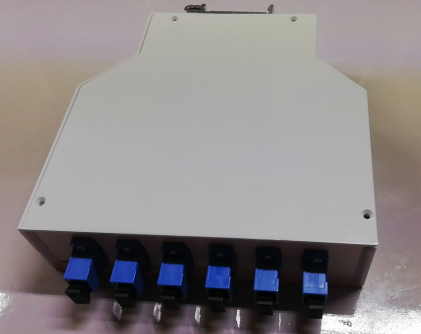 DIN-TB CAJA P/TERMINALES DE FO CON 6 ADAPTADROES SC SX SM AZUL